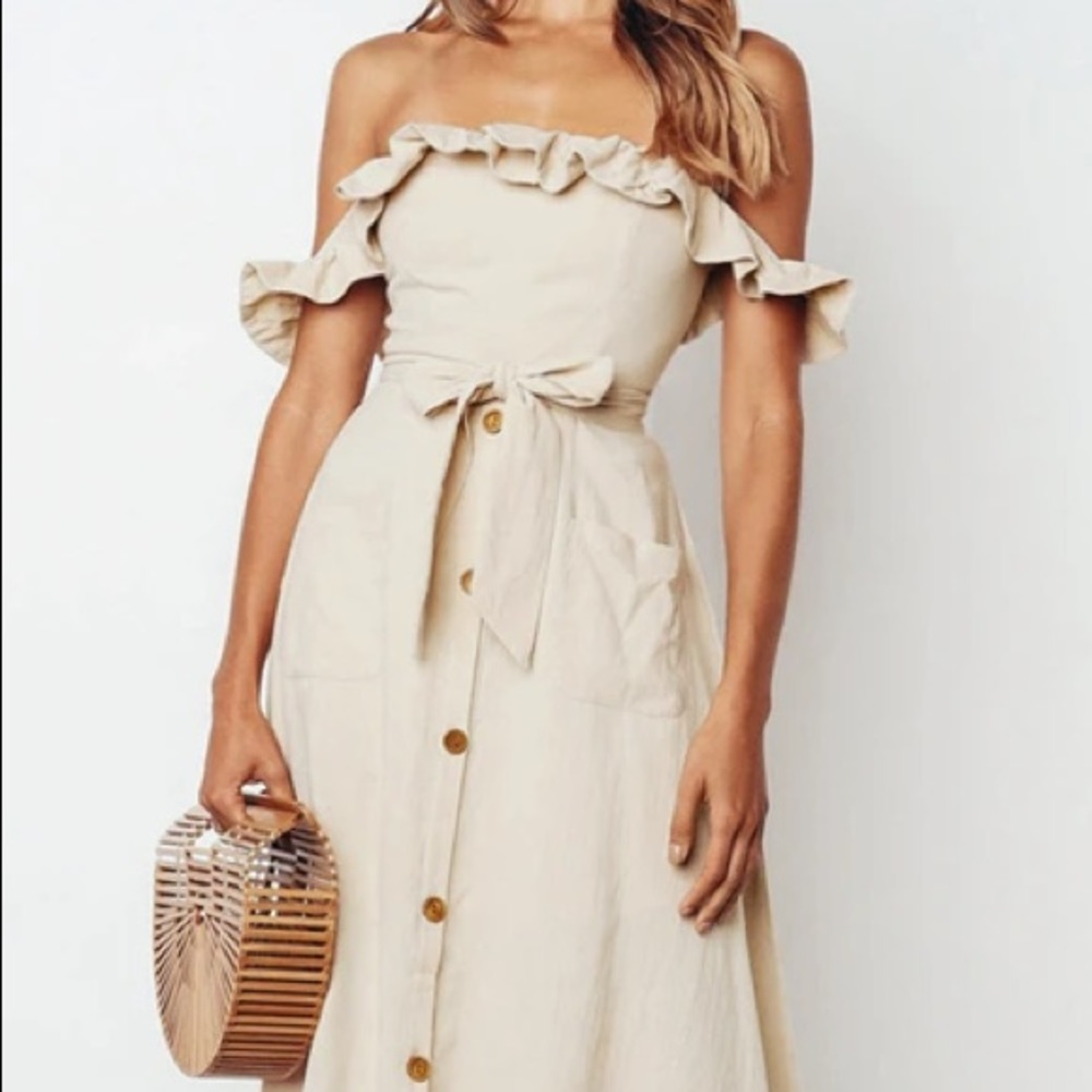 Off The Shoulder Smocked Dress